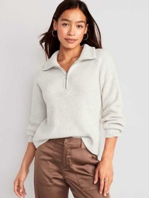 Old Navy 1/2-Zip Shaker-Stitch Pullover Strickjacke Damen Hellblau | 4508MNVJW