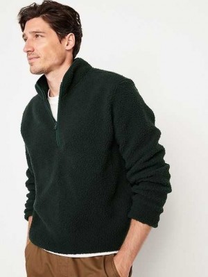 Old Navy 1/4-Zip Sherpa Pullover Sweatshirt Herren Dunkel | 4378XRNLB