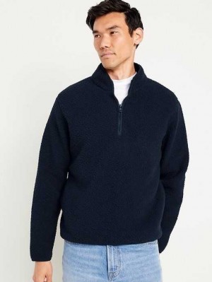 Old Navy 1/4-Zip Sherpa Pullover Sweatshirt Herren Navy | 8250YPXFE