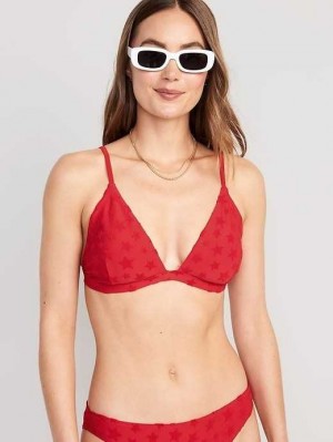 Old Navy Americana-Print Triangle Bikini Swim Top Badeanzüge Damen Rot | 1465DHYAG