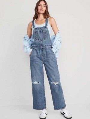 Old Navy Baggy Weite-Leg Non-Stretch Ripped Jean Overalls Jeans Damen Waschen | 0314YIOWH