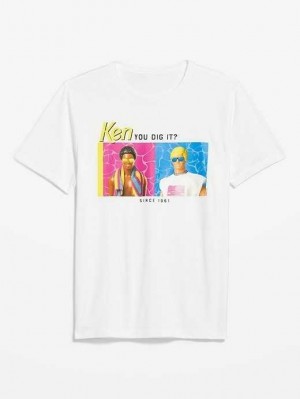 Old Navy Barbie Ken Doll Gender-Neutrale Graphic T-Shirt T-shirts Herren Calla Lily | 7590TROYK