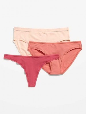 Old Navy Baumwoll-Blend Underwear Variety 3-Pack Unterwäsche Damen Lotus Blossom | 5074QUMGR