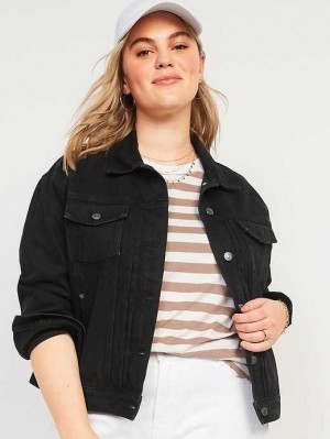 Old Navy Black-Wash Klassische Jean Jacket Mäntel Damen Schwarz | 7284TZIDX