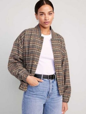 Old Navy Bomber Jacket Mäntel Damen Houndstooth | 3765SYMAK