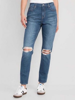 Old Navy Boyfriend Gerade Ripped Jeans Jeans Damen Waschen | 2481HZLYS