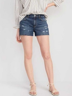 Old Navy Boyfriend Ripped Cut-Off Jean Shorts Kurze Hose Damen Barbara | 7041BKHTE
