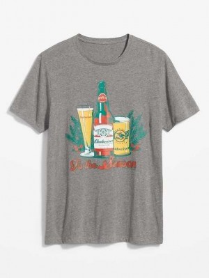 Old Navy Budweiser Gender-Neutrale Holiday T-Shirt T-shirts Herren Tis The Season | 2864AOGPV