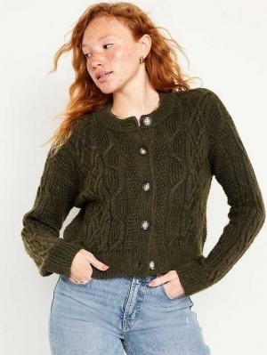 Old Navy Cable-Knit Cardigan Pullover Strickjacke Damen Grün | 3410PCNWR