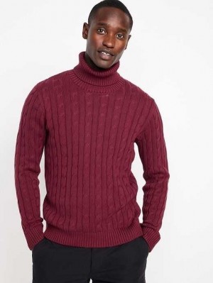 Old Navy Cable-Knit Turtleneck Pullover Pullover Herren Bordeaux | 2174ZAWRD
