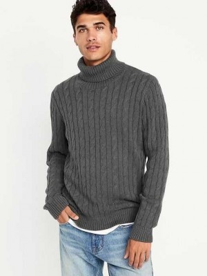Old Navy Cable-Knit Turtleneck Pullover Pullover Herren Grau | 4378HTKVR