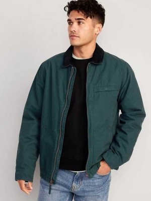 Old Navy Canvas Cozy-Gefütterte Barn Coat Mäntel Herren Tiefesgrün | 1047TSXMA