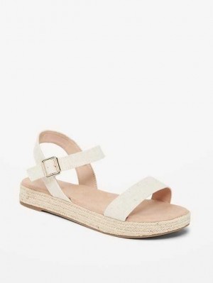 Old Navy Canvas Plattform Sandals Sandalen Damen Beige | 4160WLVOS