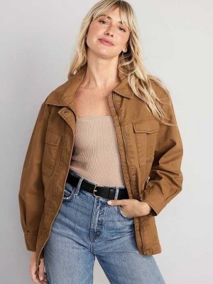 Old Navy Cinched-Taille Utility Jacket Mäntel Damen Falconry | 4358VXZGQ