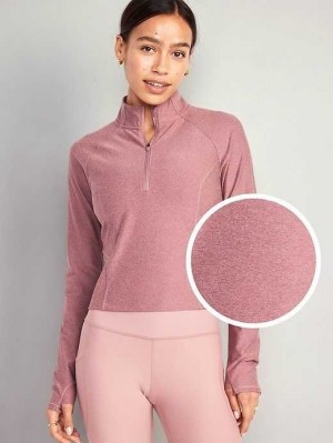 Old Navy Cloud+ 1/4-Zip Pullover Lauftop Damen Woodrose | 2796ZAFEJ