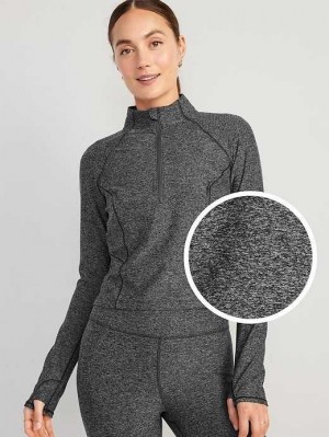 Old Navy Cloud+ 1/4-Zip Pullover Lauftop Damen Dunkelgrau | 3781RGWIH