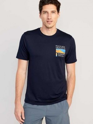Old Navy Cloud 94 Soft Go-Dry Cool Graphic T-Shirt Sportbekleidung Herren Navy | 2840RBQOZ