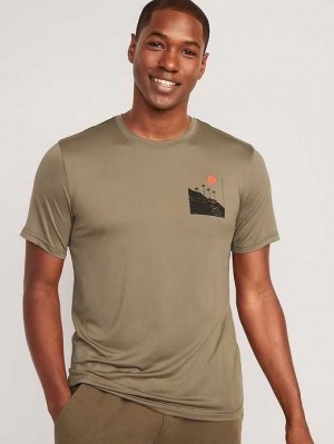 Old Navy Cloud 94 Soft Go-Dry Cool Graphic T-Shirt Sportbekleidung Herren Palm Tree Chest Graphic | 0876NEVJP