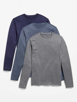 Old Navy Cloud 94 Soft Go-Dry Cool T-Shirt 3-Pack Sportbekleidung Herren Grau Blau Navy | 6875YDSTZ