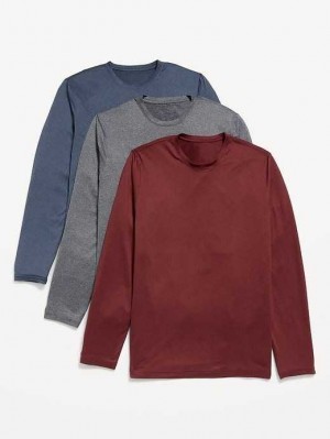 Old Navy Cloud 94 Soft Go-Dry Cool T-Shirt 3-Pack Sportbekleidung Herren Blau Grau Bordeaux | 8745LUDGQ