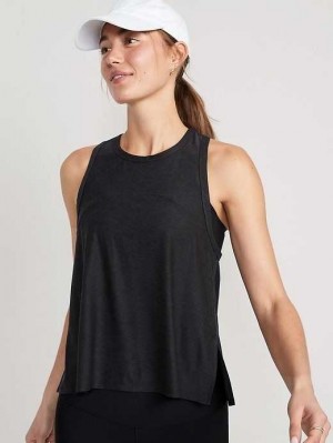 Old Navy Cloud 94 Soft Slub-Knit Tank Top Lauftop Damen Schwarz | 1729ZAGMU
