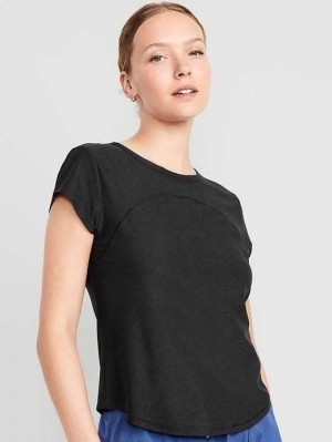 Old Navy Cloud 94 Soft T-Shirt Lauftop Damen Schwarz | 8496UEMRZ