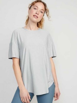 Old Navy Cloud 94 Soft Tulip-Hem Tunic Lauftop Damen Hellgrau | 2894ZDHAL