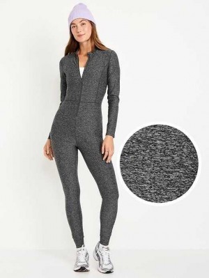 Old Navy Cloud+ Long-Sleeve Zip Bodysuit Sportbekleidung Damen Dunkelgrau | 4582PFKZE