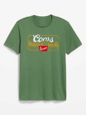 Old Navy Coors Beer Gender-Neutrale T-Shirt T-shirts Herren Grün | 5469BZPRO