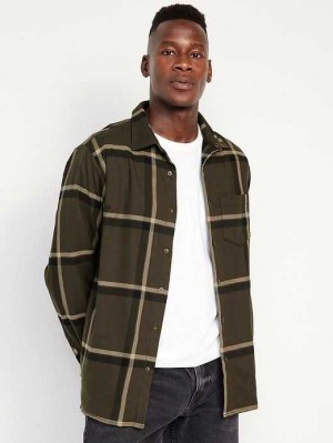 Old Navy Cozy-Gefütterte Shacket Hemd Herren Grün | 5630LVAGF