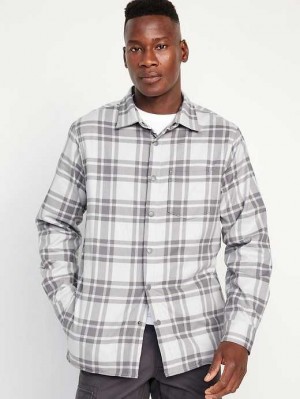 Old Navy Cozy-Gefütterte Shacket Hemd Herren Grau | 9501GLUXQ