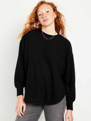Old Navy Cozy French Rib Tunic Pullover Oberteile Damen Schwarz | 7015NOUAI