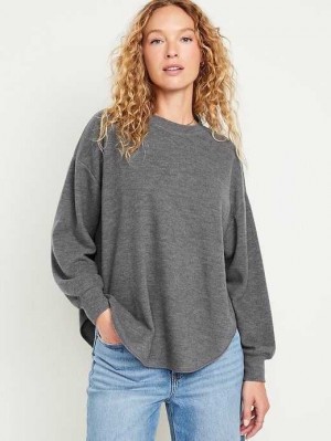 Old Navy Cozy French Rib Tunic Pullover Oberteile Damen Grau | 7314CUQAE