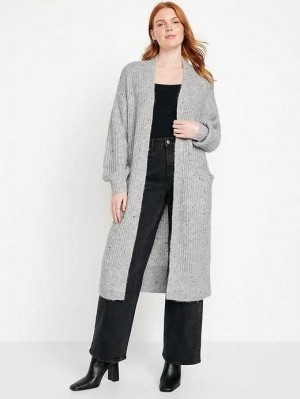 Old Navy Cozy Long-Line Cardigan Pullover Strickjacke Damen Grau | 9621CIEXG