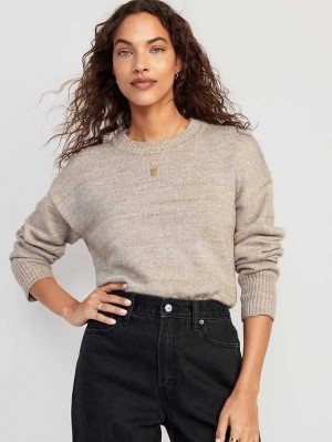 Old Navy Cozy Pullover Pullover Strickjacke Damen Hellbraun | 2380QCWLZ