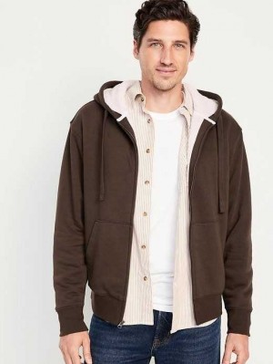 Old Navy Cozy Sherpa-Gefütterte Zip Hoodie Hoodie Herren Kaffee | 3651WXTKD