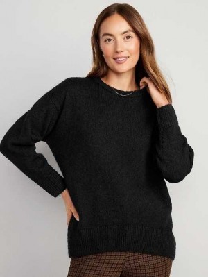 Old Navy Crew-Neck Tunic Pullover Strickjacke Damen Schwarz | 7214UKRDH
