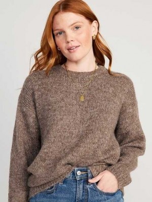 Old Navy Crew-Neck Tunic Pullover Strickjacke Damen Espresso | 9361TBFPL