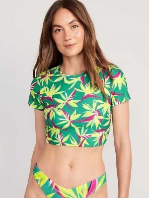 Old Navy Cropped Rashguard Swim Top Badeanzüge Damen Tropic Days | 3569JSGAR