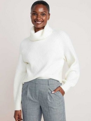 Old Navy Cropped Shaker-Stitch Turtleneck Pullover Strickjacke Damen Hellblau | 8250GXISD