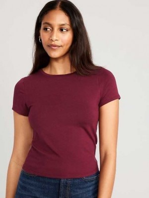 Old Navy Cropped Slim-Fit T-Shirt Oberteile Damen Rot Bordeaux | 1847XZEGM