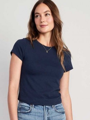 Old Navy Cropped Slim-Fit T-Shirt Oberteile Damen Navy | 2756AEDNV