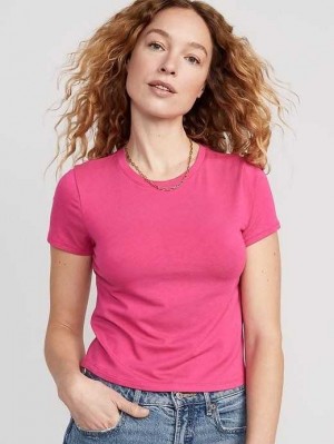 Old Navy Cropped Slim-Fit T-Shirt Oberteile Damen Blumen | 3460OYSAB
