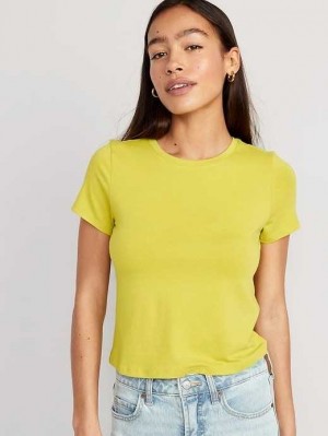 Old Navy Cropped Slim-Fit T-Shirt Oberteile Damen Hellgrün | 4083BQFJV