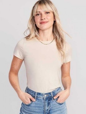 Old Navy Cropped Slim-Fit T-Shirt Oberteile Damen Beige | 6984NMQRH