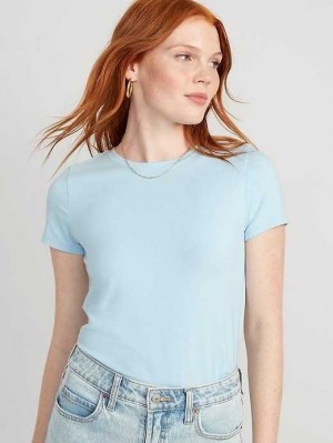 Old Navy Cropped Slim-Fit T-Shirt Oberteile Damen Blau | 9731VMHGQ