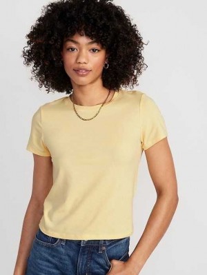 Old Navy Cropped Slim-Fit T-Shirt Oberteile Damen Gelb | 0253YGVCO