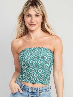 Old Navy Cropped Tube Top Oberteile Damen Grün | 6598KQTXG