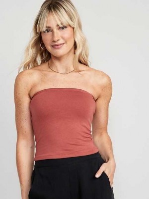 Old Navy Cropped Tube Top Oberteile Damen Dunkelrot | 6917OZQFV