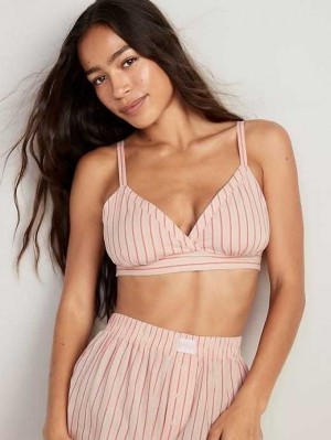 Old Navy Cross-Front Poplin Bralette Pyjama Damen Rosa | 2109KHYMO